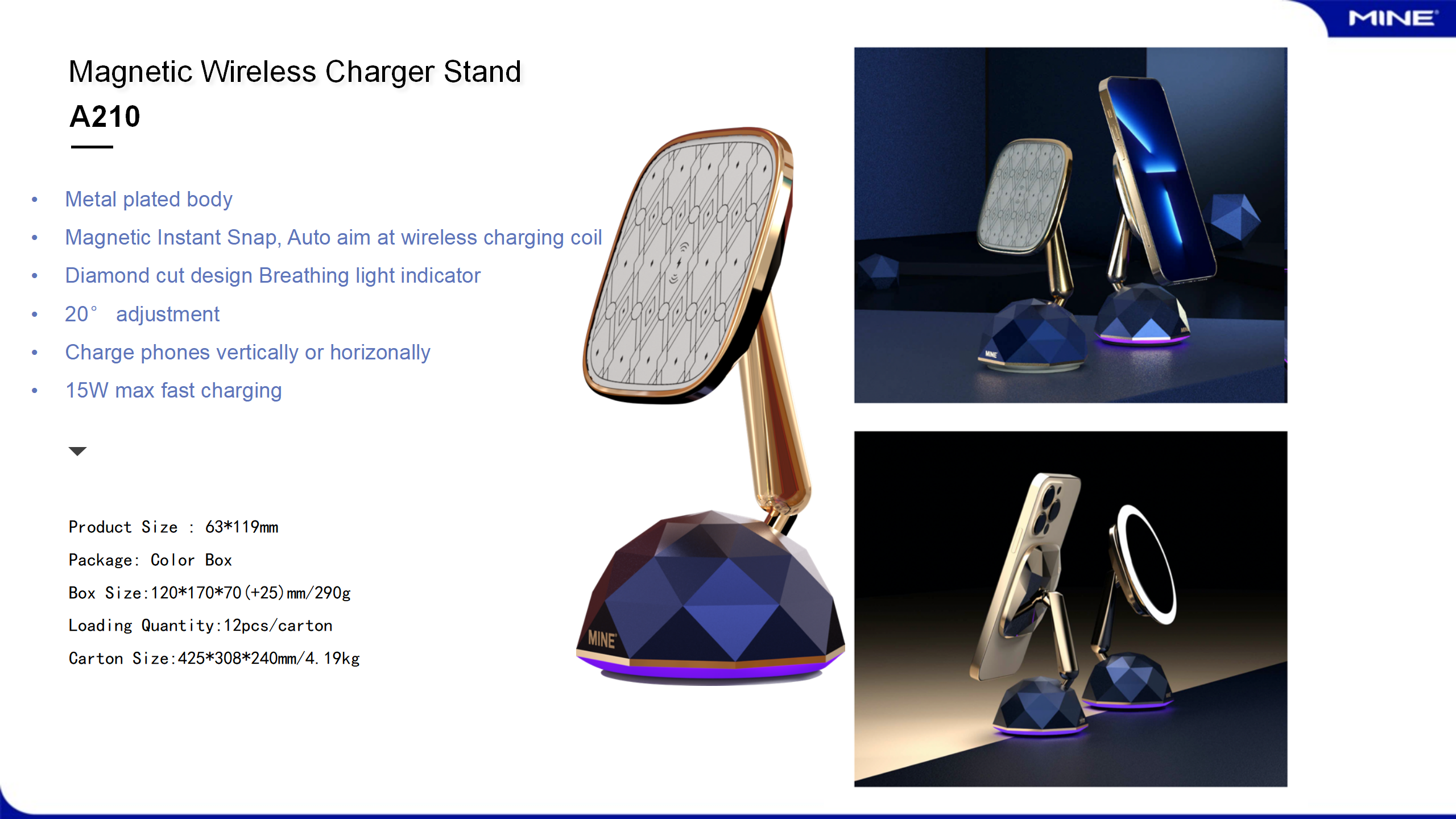 Magnetic Wireless Charger Stand  A210