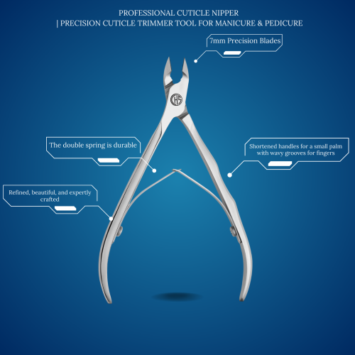 Expert Cuticle Nipper SX-60/7 mm | Sharp Stainless Steel Nail & Cuticle Cutter for Manicure & Pedicure Professionals | Precision Cuticle Trimmer for Salon & Home