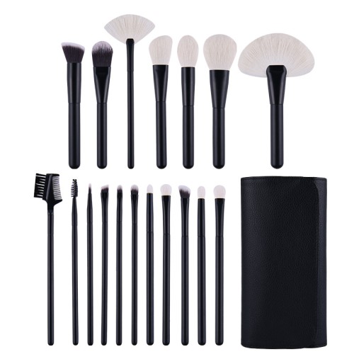 Wholesale 18-Piece Essential Makeup Brushes Manufacturer High-End Vegan Beauty Tool Kit with PU Leather Bag for OEMODM Private Label