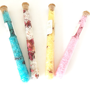 10g scented dried flowers bath salts in glass tube