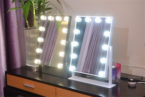 2017 newest hollywood lighted makeup mirror with led lights bulb mirror for beauty