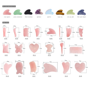 2019 Amazon Hot Sale best seller high quality natural Rose quartz Gua Sha Jade Board body massage Tools for health care