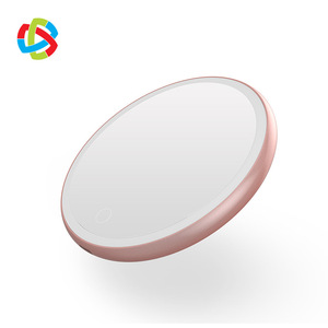 2019 New Product portable mirror wireless makeup charger LED makeup mirror HLQ-i2