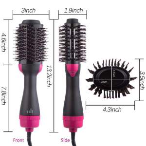3-in-1 hair dryer brush hot air brush one step electric blow styler straightener