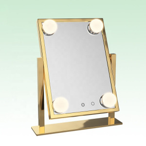 4 LED Lighted Makeup Vanity Hollywood Style Mirror Cosmetic Mirror With LED Dimmer Bulb Lights