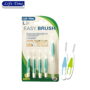 5pcs quality i shape interdental brush with 1 cover cap blister card packing I-A brushpick