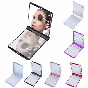 8 LED Lights Vanity Makeup Mirror Folding Portable Compact Pocket Mirror