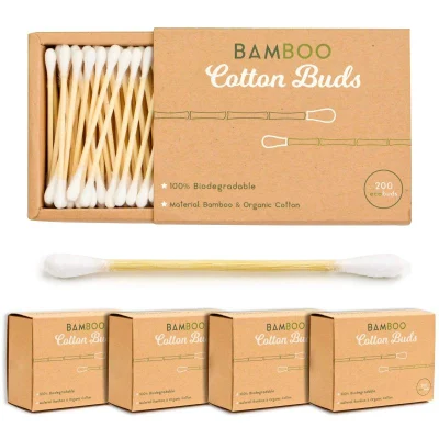 Bamboo Ear Cleaning Cotton Buds Wooden Swab Reference for Various Packaging