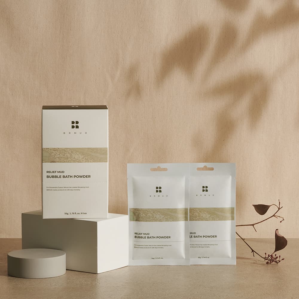 BRMUD RELIEF MUD BUBBLE BATH POWDER 50g X 6ea