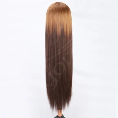 Brown Soft Long Straight Middle Part Lace U Part Synthetic Wigs