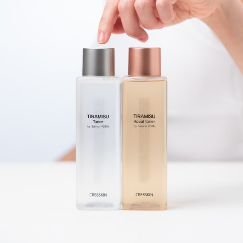 Cre8skin Salmon PDRN TIRMAMISU TONER MORNING TONER EVERNING TONER Skincare PDRN Korea Cosmetic Set