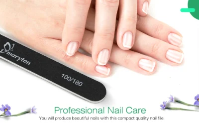 Custom Disposable Professional Black Regular Nail File 100/180 Grit for Manicure