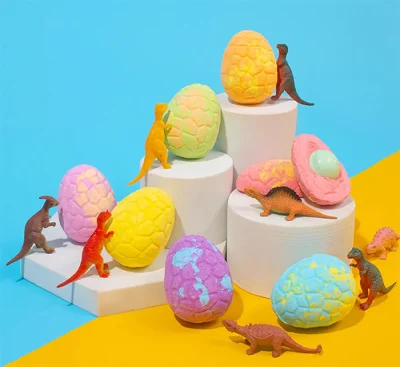 Dino Egg Bath Bombs for Kids Large Easter Eggs Bubble Fizz with Surprise Inside Dinosaur Toys Birthday Gift Set for Boy and Girl