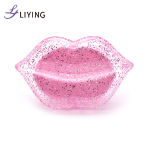 Free sample custom logo plastic glitter lip shape detangliing  hair extension brush hair brushes