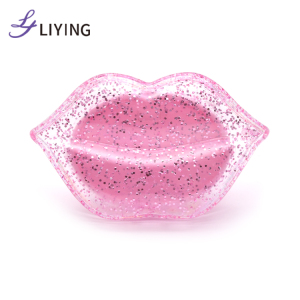 Free sample custom logo plastic glitter lip shape detangliing  hair extension brush hair brushes