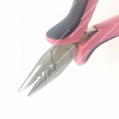 Hair Pliers for Micro Ring Beads Tips Hair Extension Pink And Black Handle Hair Plier