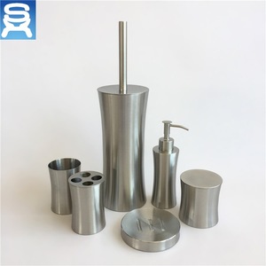 High Quality 6 Pieces Soap Dispenser Toilet Brush Holder bath accessories Stainless Steel Bathroom Set