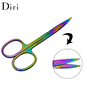 Hign Quality Curved Scissors Chameleon Stainless Steel Makeup Eyebrow Scissors