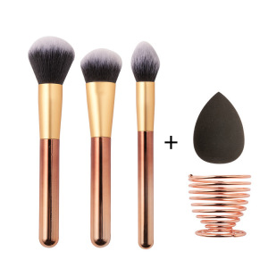 HZM  Hot Sale Instock Makeup brush and Makeup Sponges set Beauty Makeup Tools Set With Package