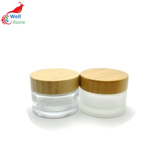 In stock bamboo product 5g 15g 30g 50g 100g empty cosmetic jar and face cream jar with bamboo lids GJ-205RL
