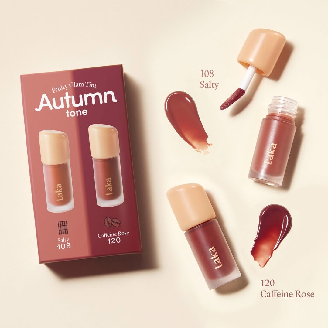(LAKA) Fruity Glam Tint Mini Duo [#Autumn-Tone Edition] 1.9g x 2