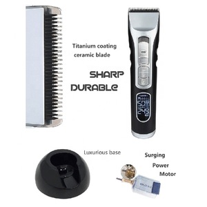 LCD display wholesale price hair clipper professional rechargeable Hair Trimmer with AC motor