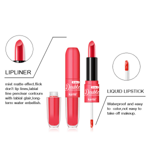 Lipstick  Non-stick Cup  Matte Lip Stick and Lip Gloss 2 in 1 for Beauty Lip