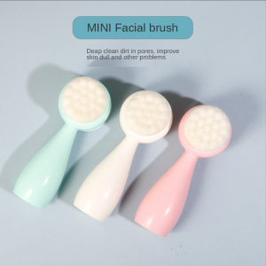 Manual facial cleansing brush with soft hair Silicone facial cleansing brush with ABS handle