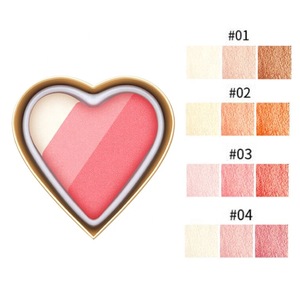 OEM Cosmetics Makeup Blushing Hearts Baking powder Blusher Highlighter EyeShadow Palette Makeup Private Label
