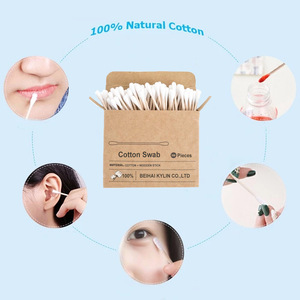 OEM Paper Box Eco Friendly Ear Cleaning Wooden Stick Cotton Buds