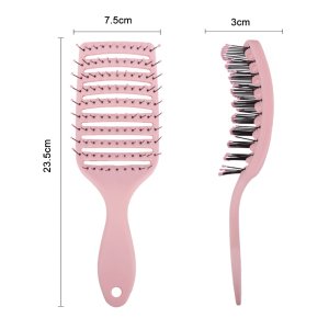 Personal packaging aluminium ceramic boar hair bristle brush curve hair brush wave