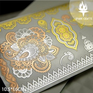 Silver or gold or custom temporary flash tattoo stickers