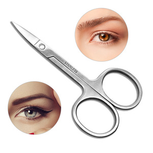 Stainless Steel Makeup Small Nose Hair Scissor Rounded Eyebrow Eyelashes