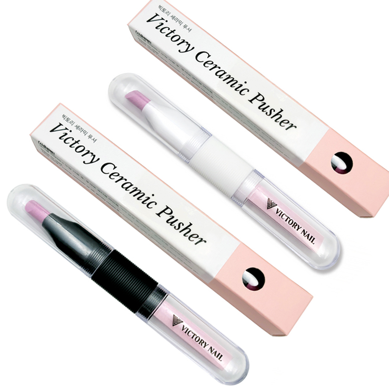 Victory Ceramic Stone Two-Way Nail Pusher &amp; File(1ea) White /Black