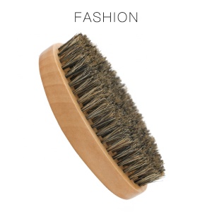 Wholesale Custom Logo Natural Wooden Boar Bristle Beard Grooming Waved Hair Brush