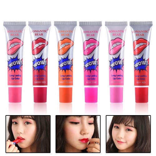 Amazing 6 Colors Peel Off Liquid Lipstick Waterproof Long Lasting Lip Gloss Lint Mask Makeup Tattoo Lipgloss Lipsticks Cosmetic