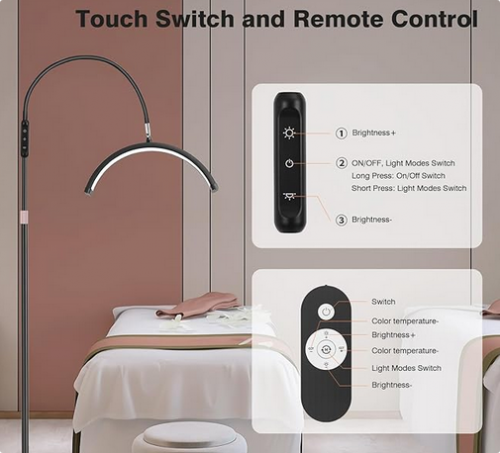 Half of the wheel is equipped with lights. This LED eyelash light is used to lengthen eyelashes and is applicable to eyelash techniques, nail techniques, tattooing and skincare. It can adjust the brightness and color mode (black).