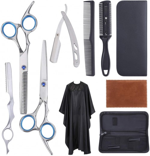 Professional Hair Cutting Scissors for men and women 10 Pieces Hair Scissors kit for Haircut Hair Shears for Home and Salon