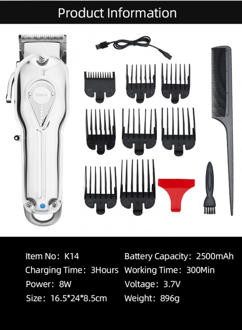 Hair Clipper menTrimmer All Metal Professional Electric LED Display Rechargeable LCD Hair Cutting Machine For Man