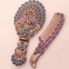Creative Unique 3D Relief Design Zinc Alloy Peacock Retro Folding Handle Mirror
