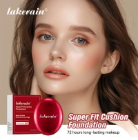 Lakerain Fashionable Red Shell Liquid Long Lasting Natural Air Cushion Foundation with 12 Colors for Daily Facial Makeup