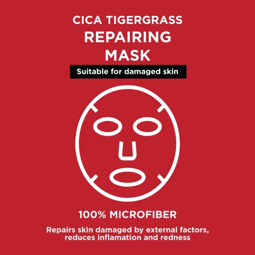 Restorative Tissue Mask, 100% Microfiber. Repairs skin damaged by external factors, reduces inflamation and redness. Vegan Tissue Mask with +96% of ingredients of natural origin