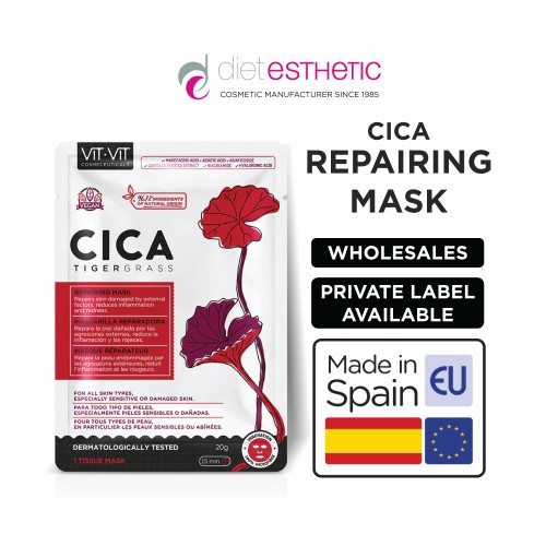 Restorative Tissue Mask, 100% Microfiber. Repairs skin damaged by external factors, reduces inflamation and redness. Vegan Tissue Mask with +96% of ingredients of natural origin