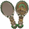 Creative Unique 3D Relief Design Zinc Alloy Peacock Retro Folding Handle Mirror