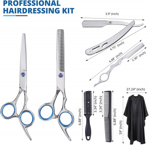 Professional Hair Cutting Scissors for men and women 10 Pieces Hair Scissors kit for Haircut Hair Shears for Home and Salon