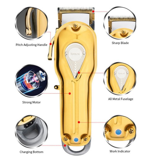 Hair Clipper menTrimmer All Metal Professional Electric LED Display Rechargeable LCD Hair Cutting Machine For Man