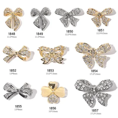 22 Styles 3D Nail Art Bow Rhinestone Crystal Accessories for Beuty Salon