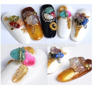 3D Irregular Nail Stone Decorations Natural Crystal Agate Stones Nails Art Design ND026