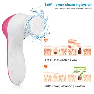 5 IN 1 Face Cleansing Brush Electric Face Cleaner Wash Machine Spa Skin Care Massager Cleaning Facial Cleanser Tools