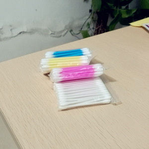 50PCS Cheap Price Colorful Plastic Stick Bar Cotton Buds In PE Bag